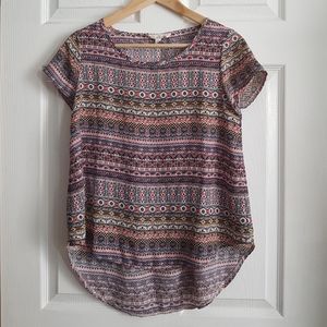 Pink Rose Print Top